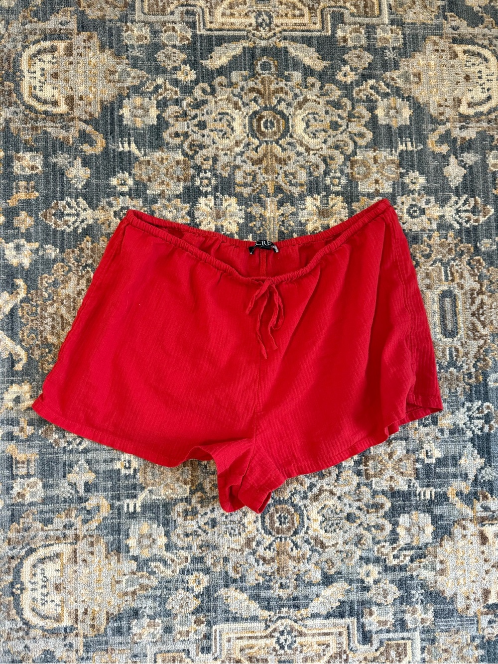 J. Crew Red 100% Cotton Lounge Beach Drawstring Shorts